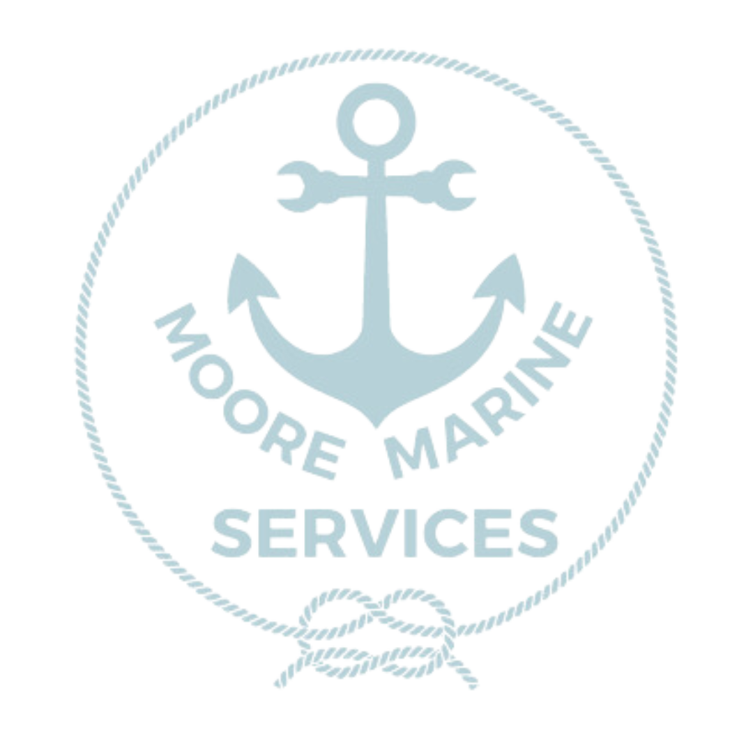 Moore Marine Services Logo with rope and an anchor with writing